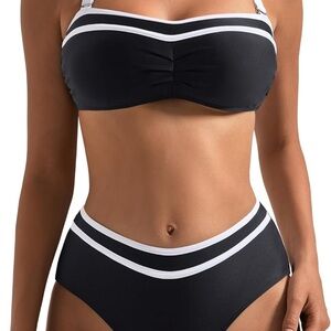 Elegant SUUKSESS Women High Waisted Bandeau Bikini Set